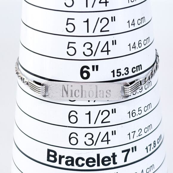 Vintage Italy Sterling Silver 925 Anchor Chain ID Bracelet 6.5" - Picture 5 of 6